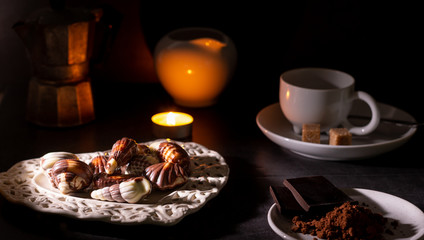 Fototapeta na wymiar homemade chocolate truffles