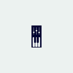 piano icon, vector illustration. flat icon