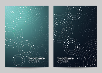 Brochure template layout design. Geometric pattern with connected lines and dots