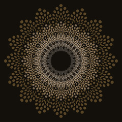 graphic doily flake in transparent shades of gold on black