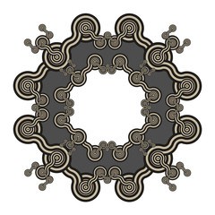 graphic wheels hexagonal frame in beige and gray shades