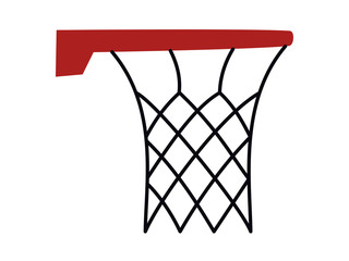 Fototapeta na wymiar Basketball basket hoop vector isolated clean design logo mark red black