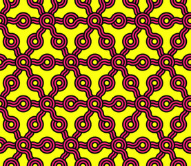graphic lattice seamless pattern hexagonal grid pop red yellow