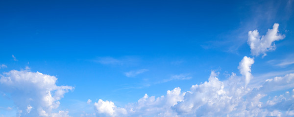 Clouds in blue sky, natural panoramic background