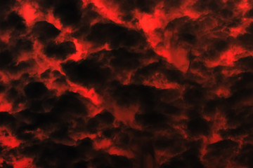 Red and black cloudy sky, background texture