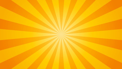 Orange And Yellow Sunburst Background - Vector Illustration