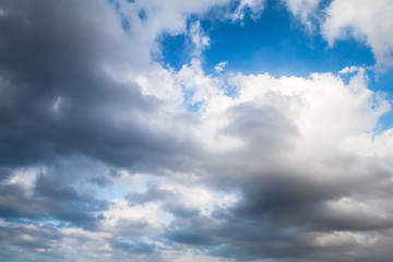 White clouds in blue sky, natural background