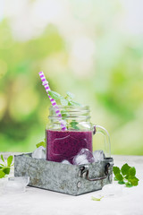 Purple berry smoothie, raw food diet