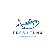 tuna fish logo emblem label seafood vector icon