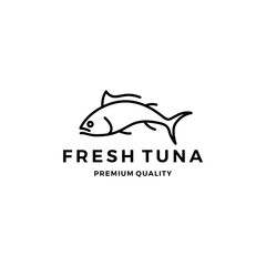 tuna fish logo emblem label seafood vector icon