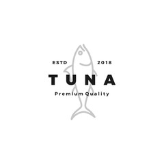 tuna fish logo emblem label seafood vector icon