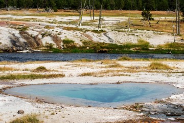 hot spring, yellowstone national park, sorgente termale di acqua calda