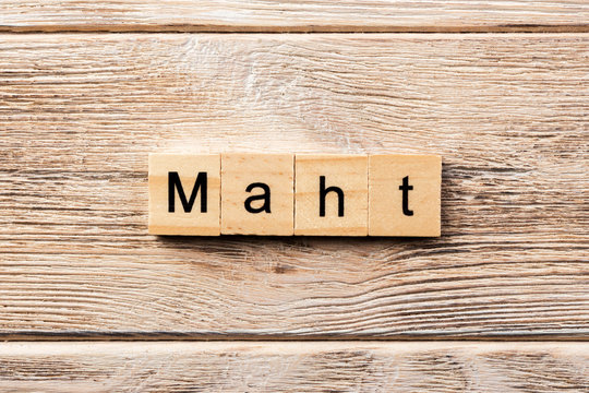 math word written on wood block. math text on table, concept