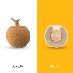 Longan shell casing,Longan on white background