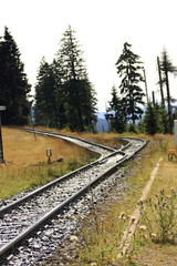 Fototapeta premium Weiche auf der Schmalspurbahn zum Brocken im Harz