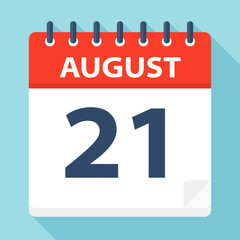 Fototapeta premium August 21 - Calendar Icon