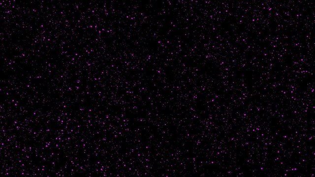 Flying purple dots.Pleasant movement of purple dots.Abstract space background, geometry surfaces, lines and points. Can be used as digital dynamic wallpaper, technology background.Seamless loop.