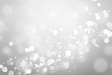 Grey bokeh light background beautiful bright blurred glitter effect. decoration for your design