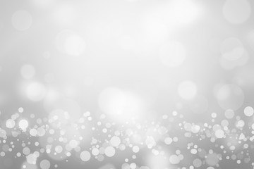 Grey bokeh light background beautiful bright blurred glitter effect. decoration for your design