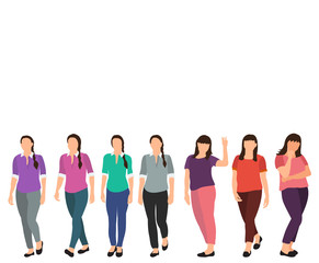 Obraz premium vector, isolated, girl flat style