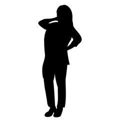 isolated, silhouette girl posing