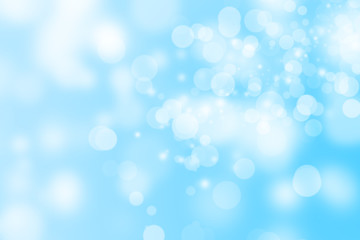 Blue bokeh light background beautiful bright blurred glitter effect. decoration for your design
