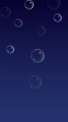 ubble with Hologram Reflection. Set of Realistic Water or Soap Bubbles for Your Design.