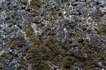 Macro view Stone Brick Wall with moss texture background.