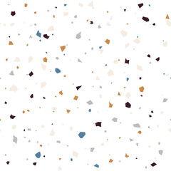 Fototapeta premium Terrazzo flooring textured surface modern abstract pattern. Vector seamless abstract repeat with chips of marble or granite in soft pastel colors.