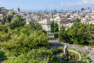 Cityscape of Genoa from Spianata Castelletto