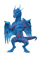 3D Rendering Fairy Tale Dragon on White