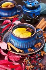 Composition with tea cup