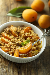 Homemade apricot crumble