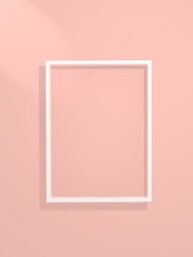 Frame on pastel coloured wall