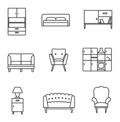 Furniture icon set