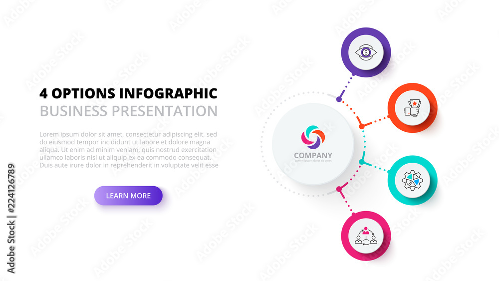 Aufkleber Business data visualization. Process chart. Abstract elements of graph, diagram with 4 steps, options, parts or processes. Vector business template for presentation. Creative concept for infographic.