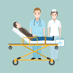 Emergency medical services or Rescue medical illustration