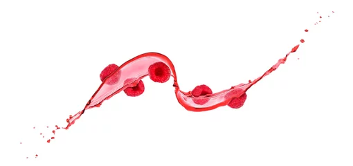 Crédence de cuisine en verre imprimé Jus raspberry in a splash of juice