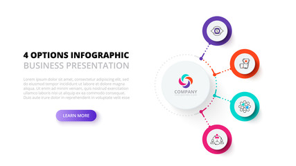 Business data visualization. Process chart. Abstract elements of graph, diagram with 4 steps, options, parts or processes. Vector business template for presentation. Creative concept for infographic.