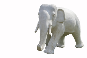 Elephant statue in garden park.