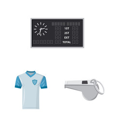 Vector illustration of soccer and gear sign. Set of soccer and tournament stock symbol for web.