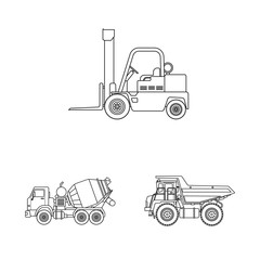 Vector illustration of build and construction sign. Set of build and machinery stock symbol for web.