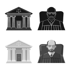Vector illustration of law and lawyer logo. Collection of law and justice vector icon for stock.