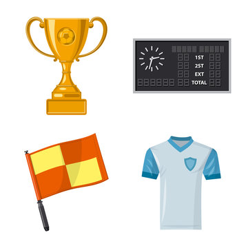 Vector design of soccer and gear symbol. Collection of soccer and tournament stock symbol for web.