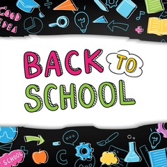 Template background colorful element and word back to school