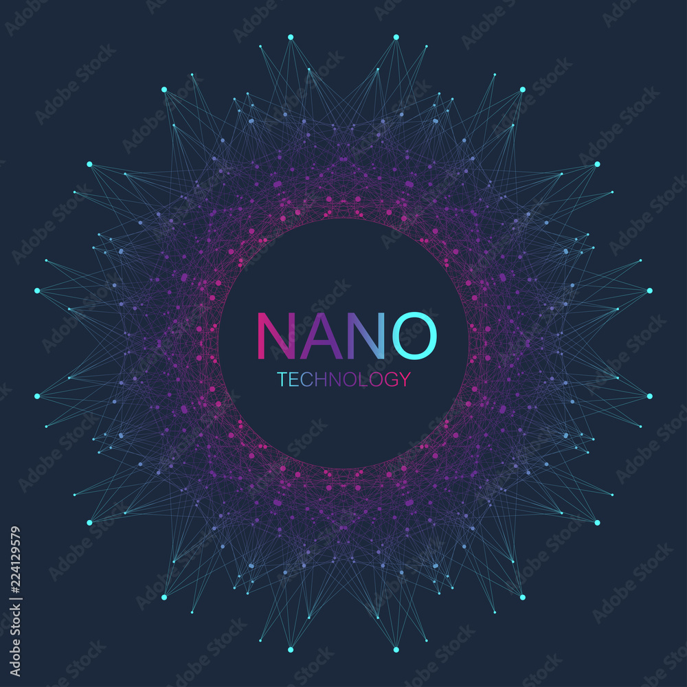 Poster Big data visualization. Artificial Intelligence and Machine Learning Concept. Graphic abstract background communication. Perspective backdrop visualization. Vector illustration.