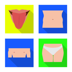 Vector illustration of human and part sign. Collection of human and woman stock symbol for web.