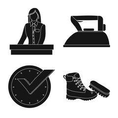 Vector design of laundry and clean logo. Set of laundry and clothes vector icon for stock.