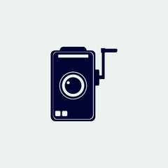 old camera icon, vector illustration. flat icon