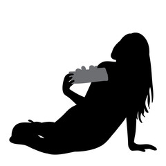  silhouette girl with gift